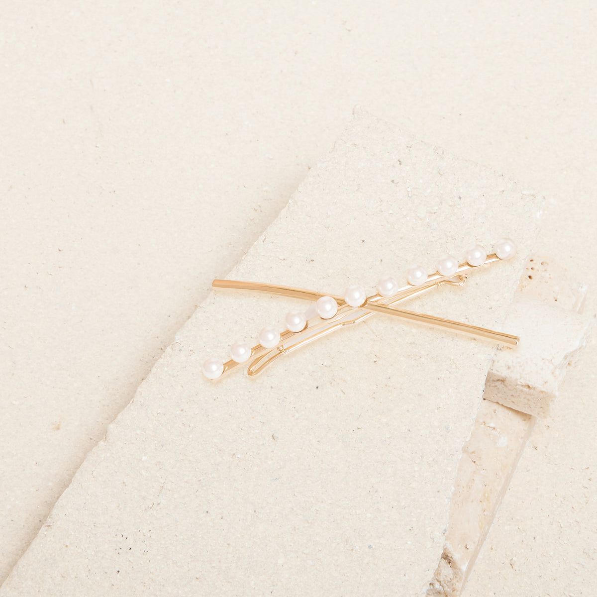Barrette Orane Perle Blanche