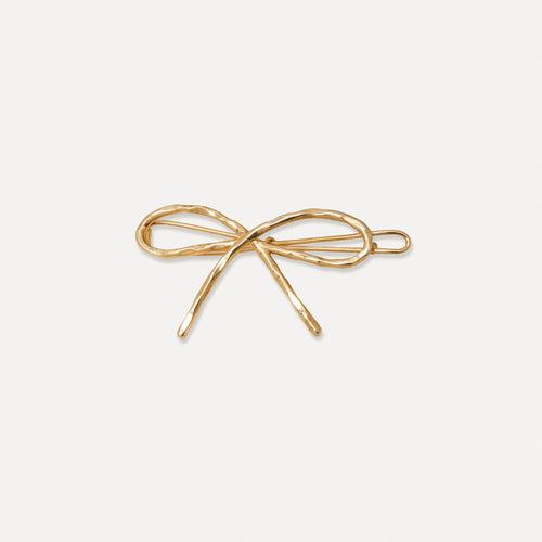 Barrette Nœud Or