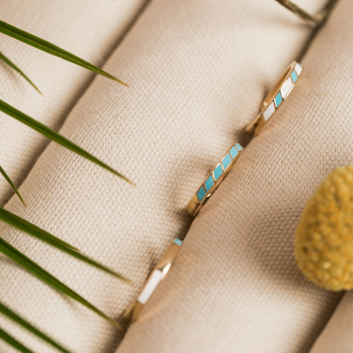 Bague Arthus Blanc/Turquoise.