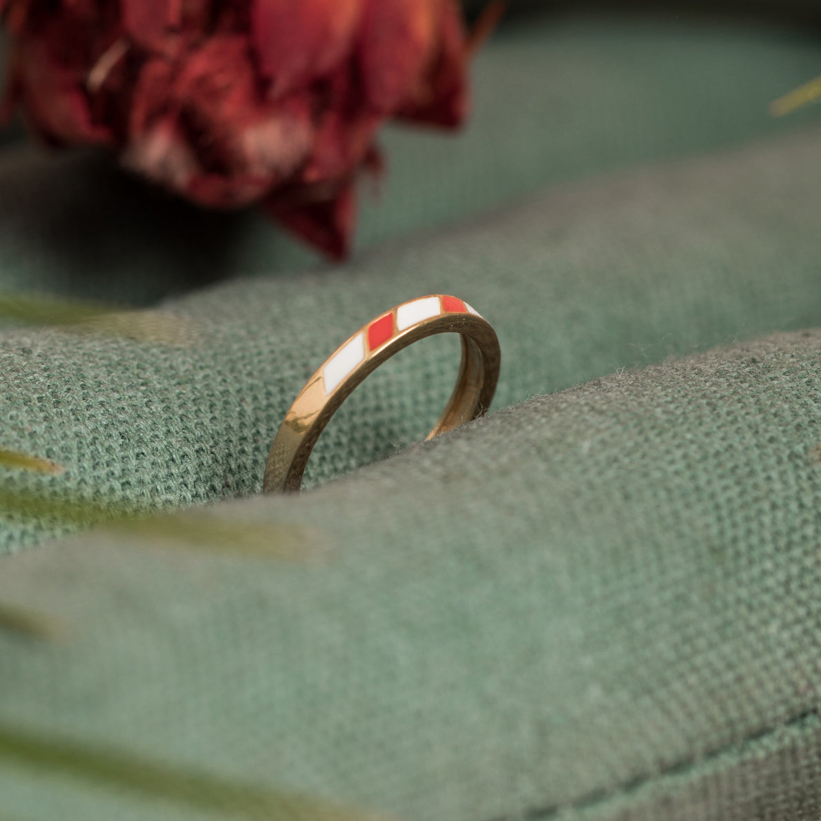 Bague Ayden Blanc/Corail.