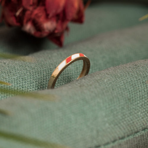 Bague Ayden Blanc/Corail.