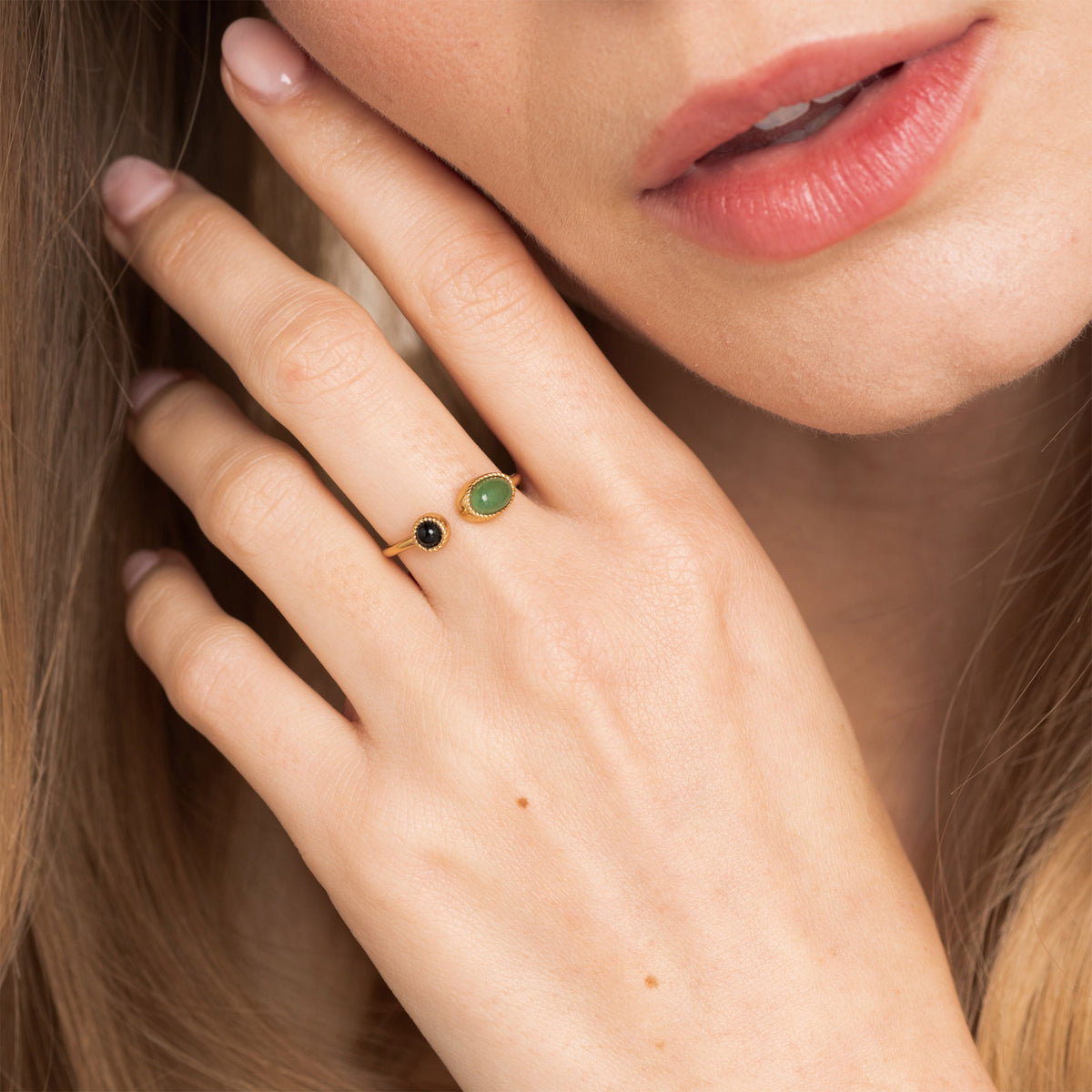 Bague Claire Serpentine/ Onyx Noir
