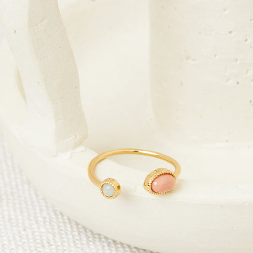 Bague Claire Amazonite Orange/  Amazonite Claire