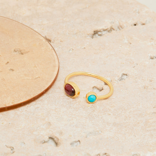 Bague Claire Grenat/Turquoise