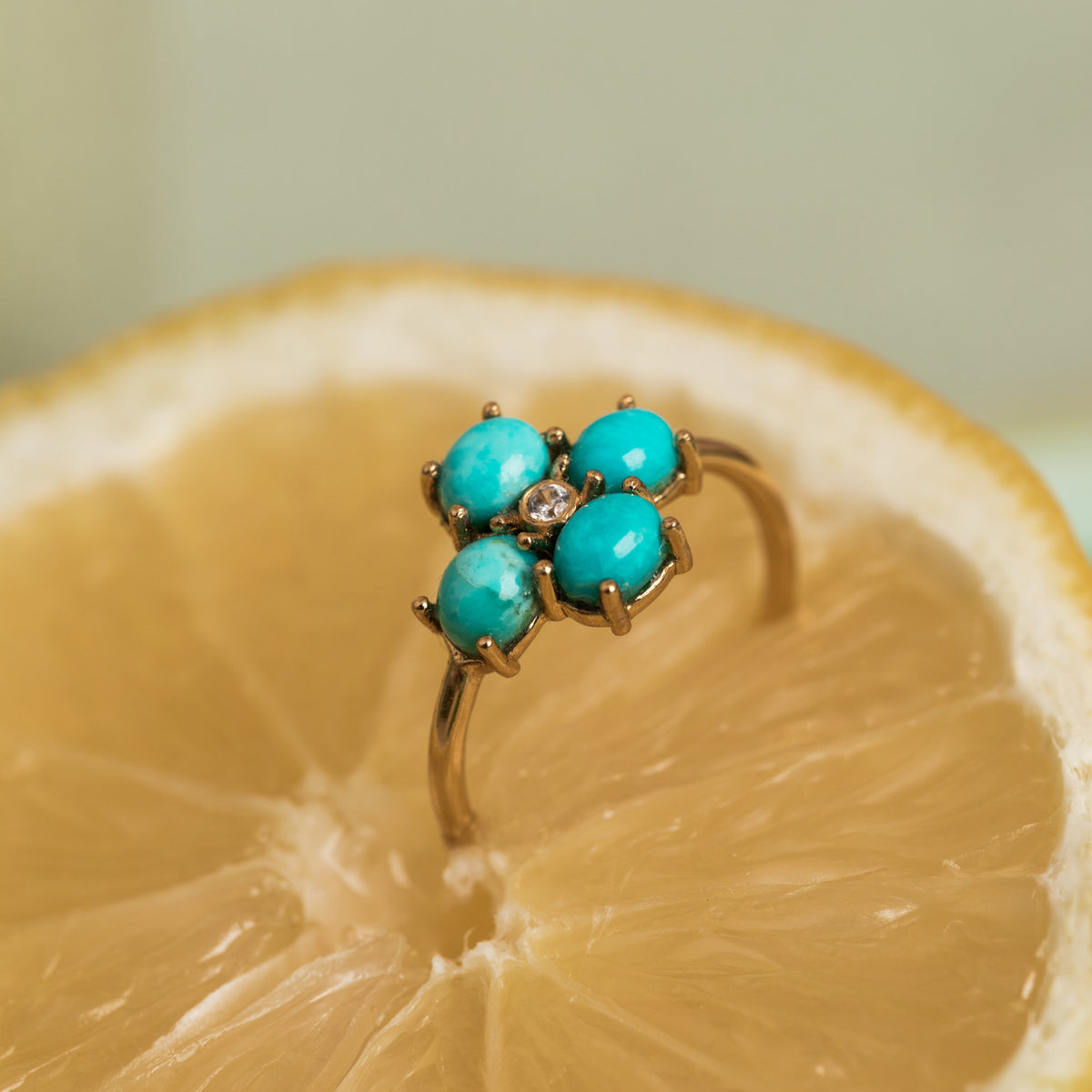 Bague Amelia turquoise Or.