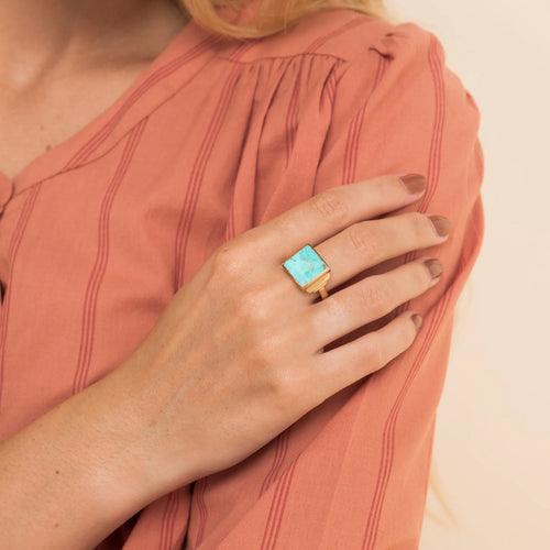 Chevalière Diana Turquoise.