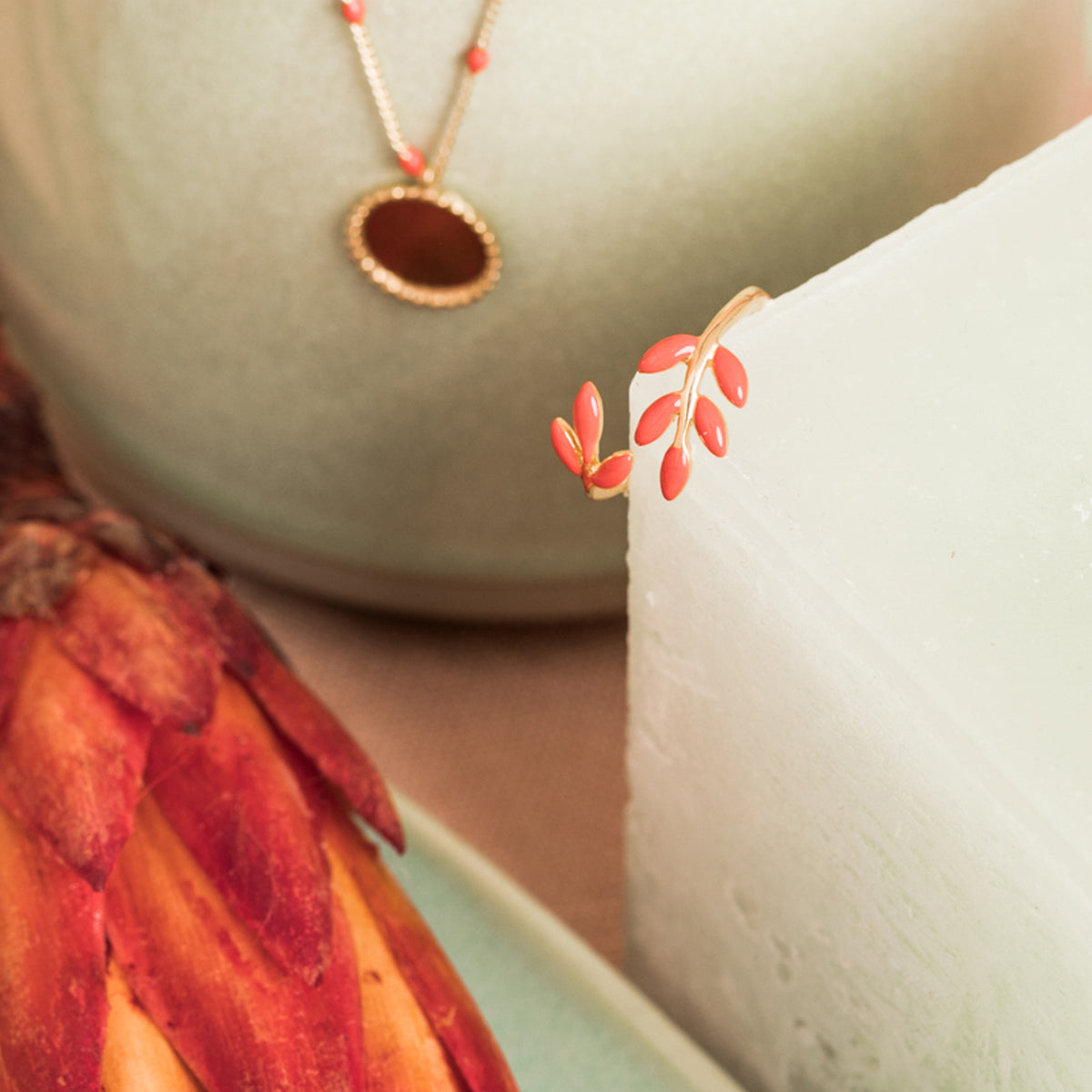 Bague Brunelle Corail.
