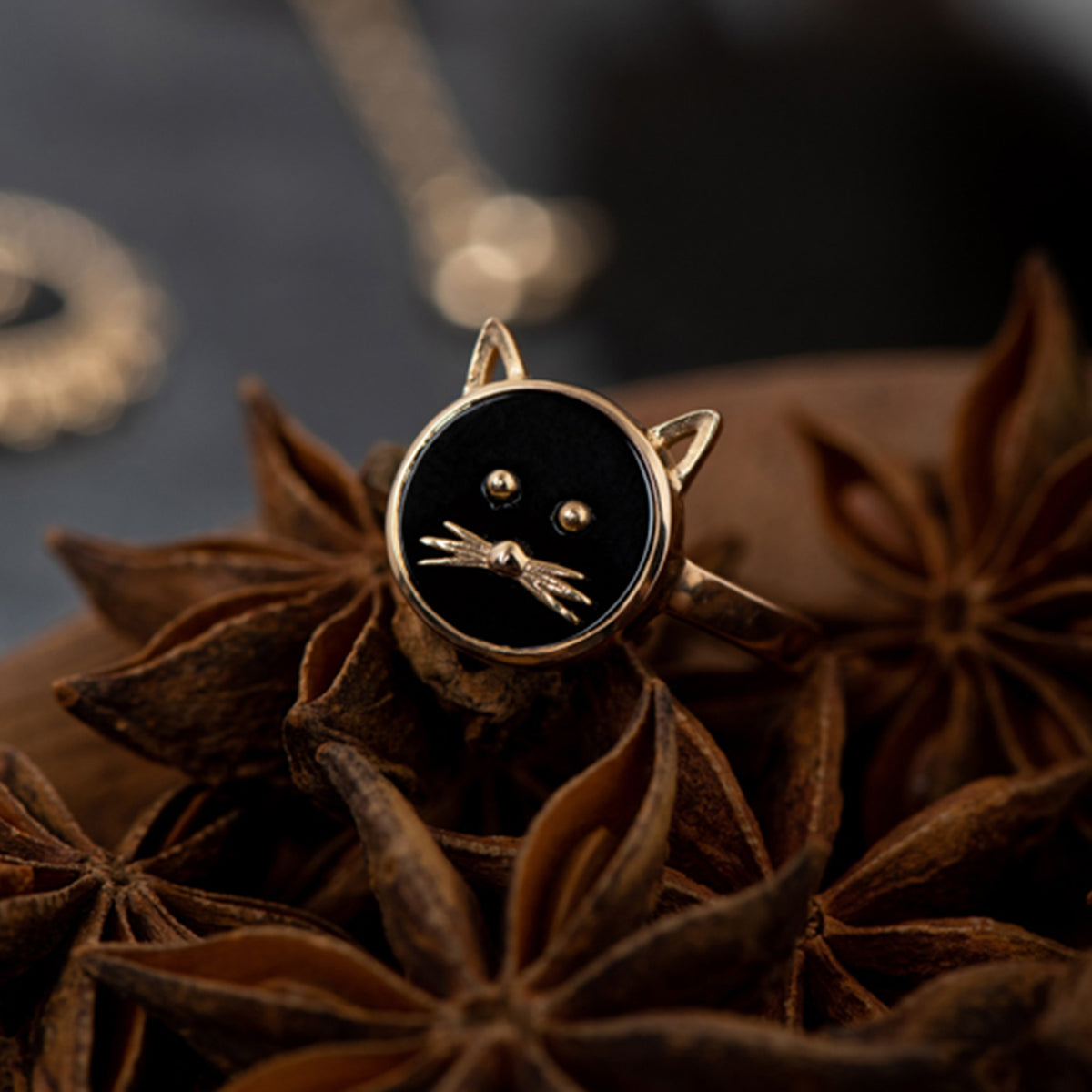 Bague Cat Onyx Noir