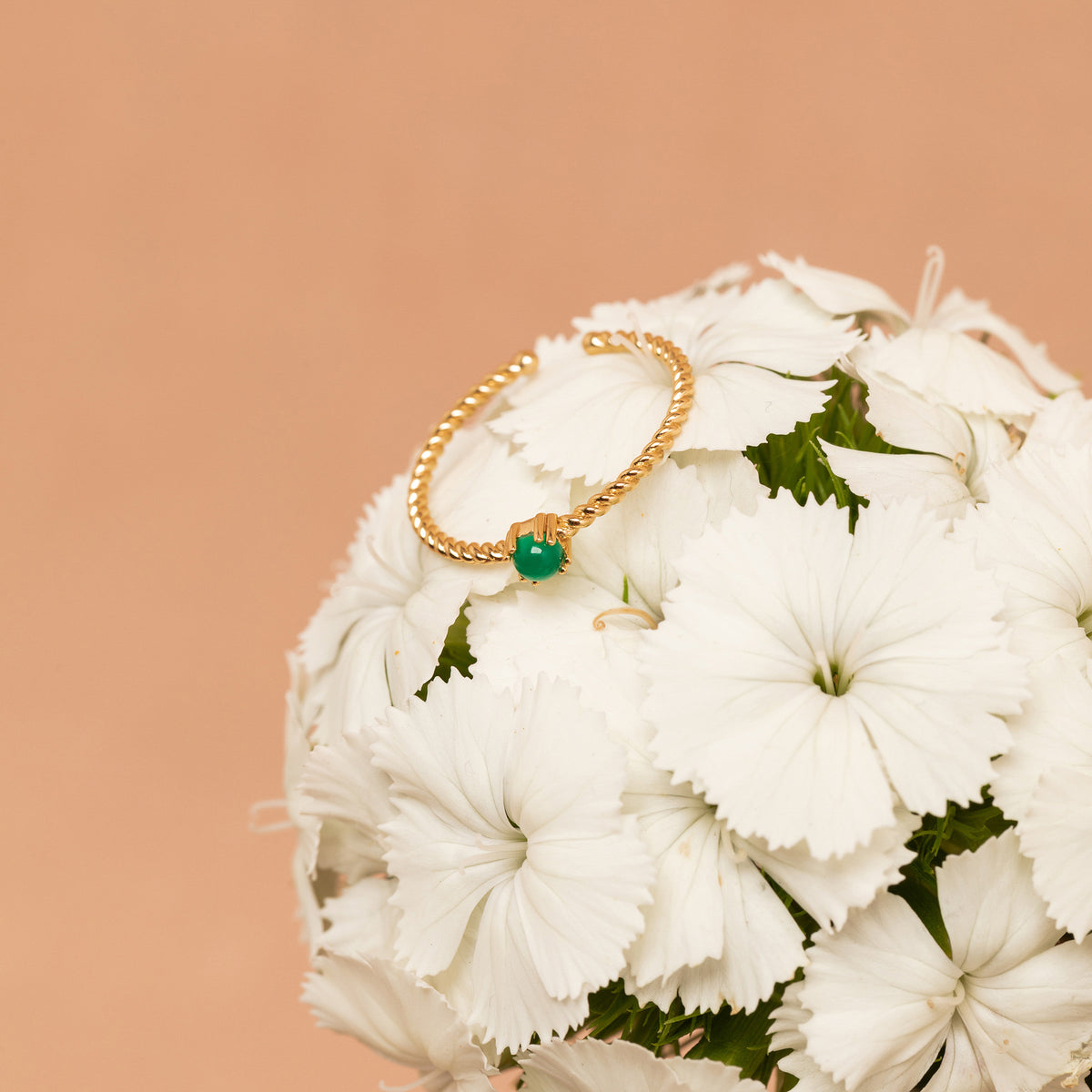 Bague Mini Camelia Onyx Vert