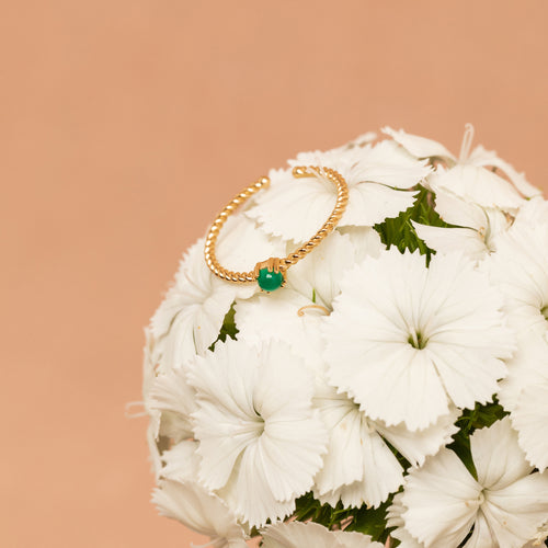 Bague Mini Camelia Onyx Vert