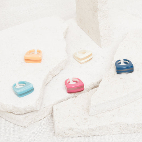 Bague Luis Denim/Cristal