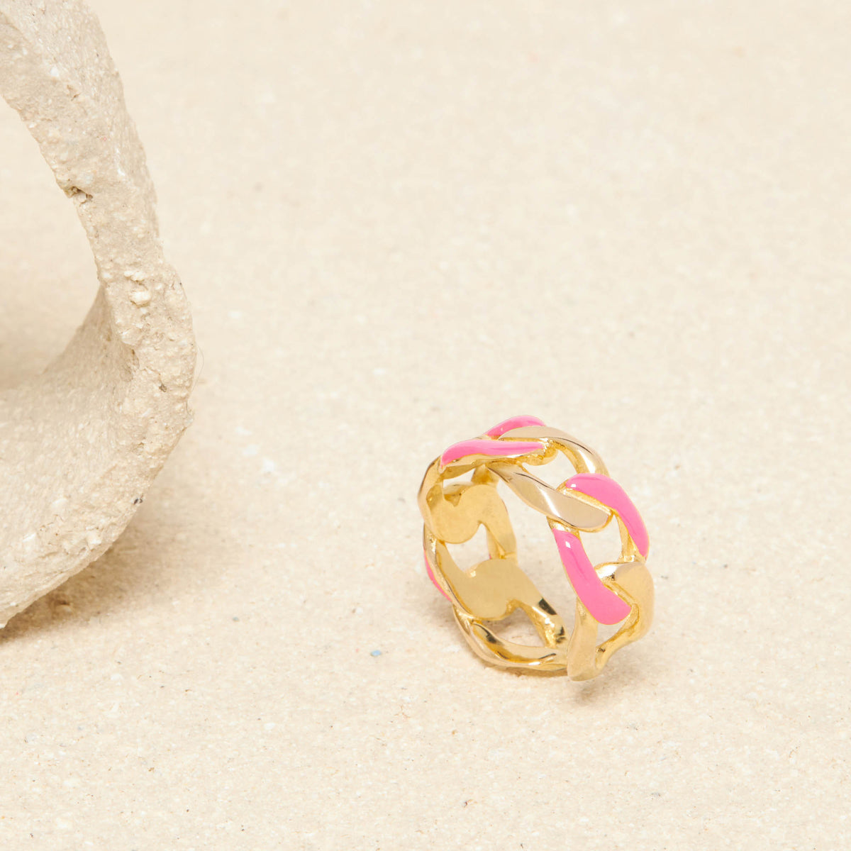 Bague Chainne Rose Fluo