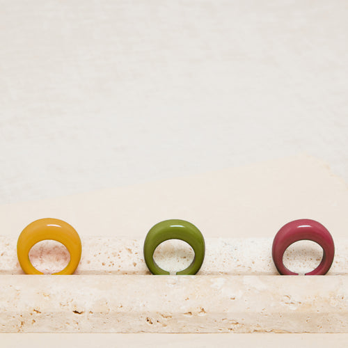 Set de Bagues Maiky Avocat/Pourpre/Curry