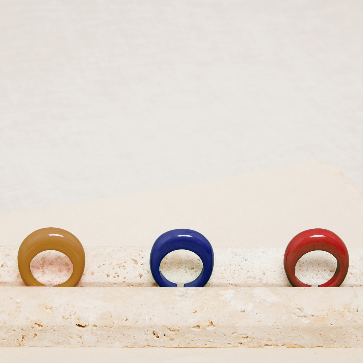 Set de bagues Maiky Muscade/Rooibos/Cobalt