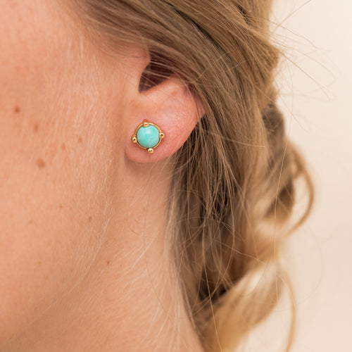 Puces d'oreilles Nelly Turquoise.