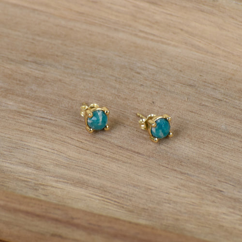 Boucles d'oreilles Nelly Amazonite Or.