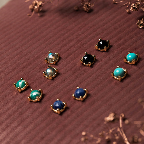 Boucles d'oreilles Nelly Amazonite Or.