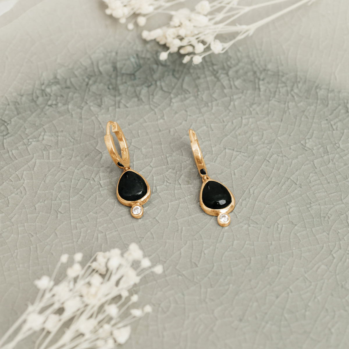Mini Créoles Naomi Onyx Noir