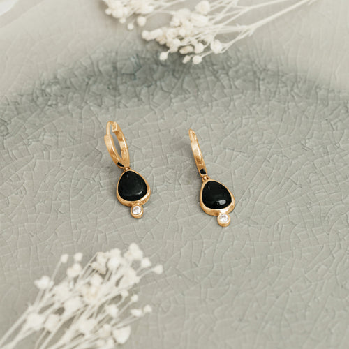 Mini Créoles Naomi Onyx Noir
