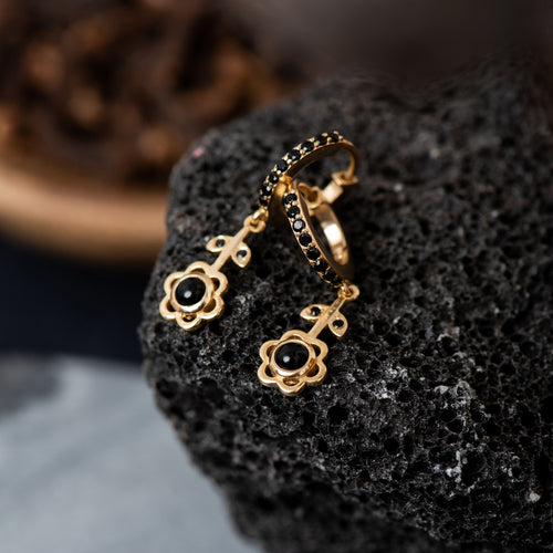 Mini Créoles Camila Zircon Noir