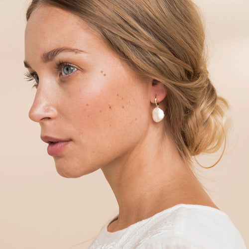 Boucles d'oreilles Mana Perle Blanche