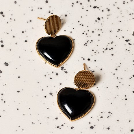 Boucles D'Oreilles Mona Onyx Noir
