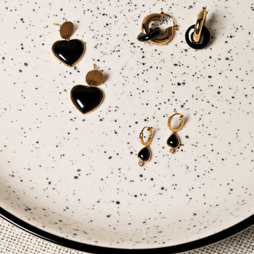 Boucles D'Oreilles Mona Onyx Noir