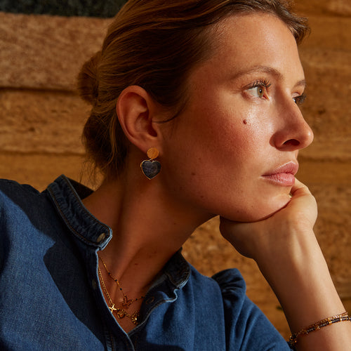 Boucles D'Oreilles Mona Sodalite