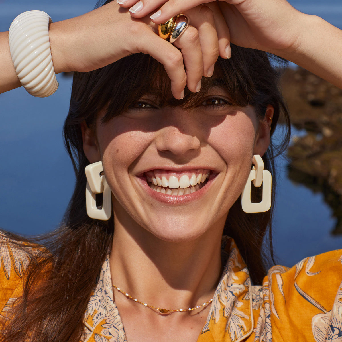 Boucles D'Oreilles Violaine Ecru