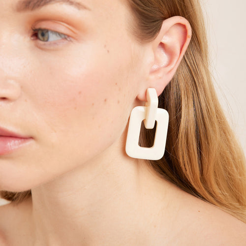 Boucles D'Oreilles Violaine Ecru