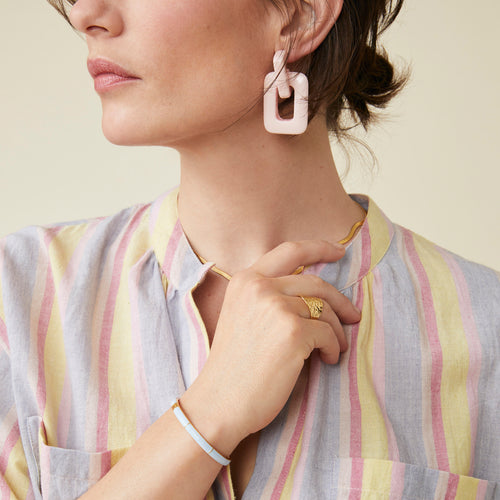 Boucles D'Oreilles Violaine Rose Quartz
