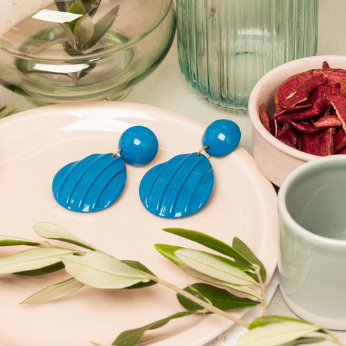 Boucles D'Oreilles Fany Bleu Electrique