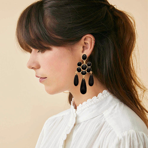 Boucles d'oreilles Galya Noir