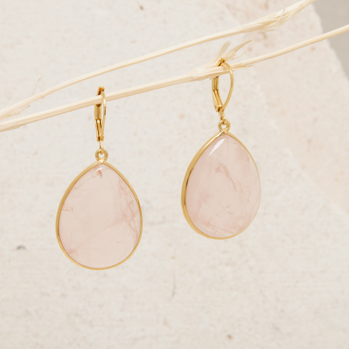 Boucles D'Oreilles  Olga Quartz Rose