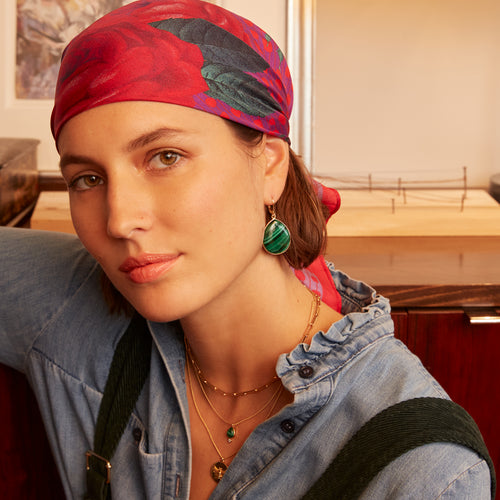 Boucles D'Oreilles Olga Malachite