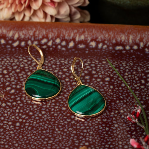 Boucles D'Oreilles Olga Malachite