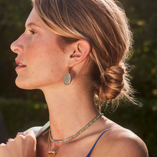 Boucles D'Oreilles Olga Aigue-Marine Milky