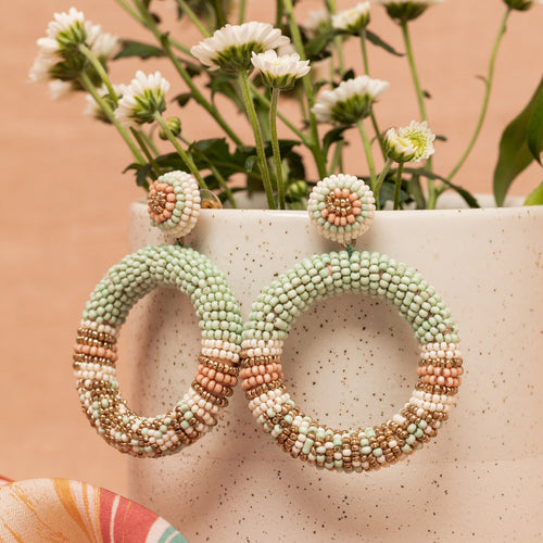 Boucles D'Oreilles Leela Celadon/Goyave