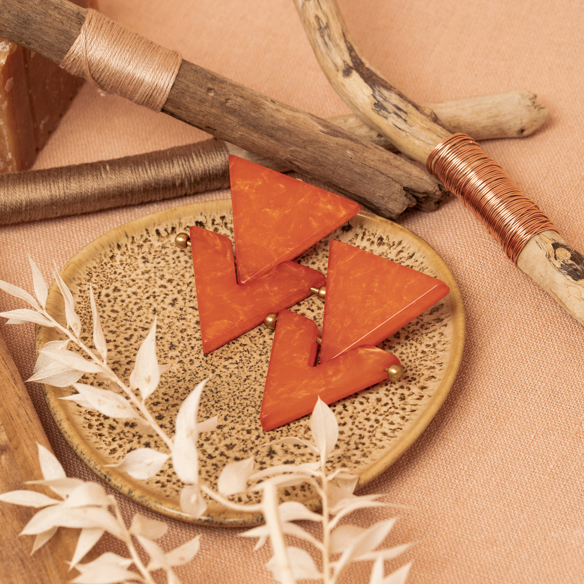 Boucles D'Oreilles Mika Orange Brulee