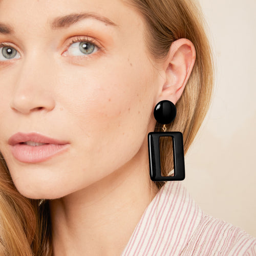 Boucles D&#39;Oreilles Viviane Noir