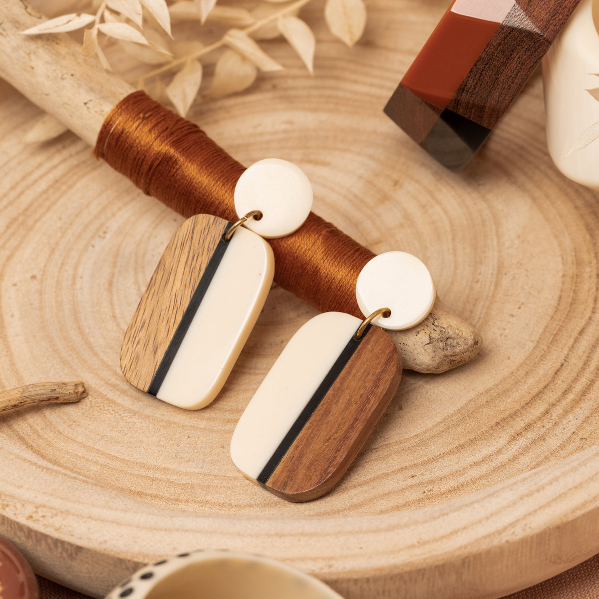Boucles D'Oreilles Solina Ecru