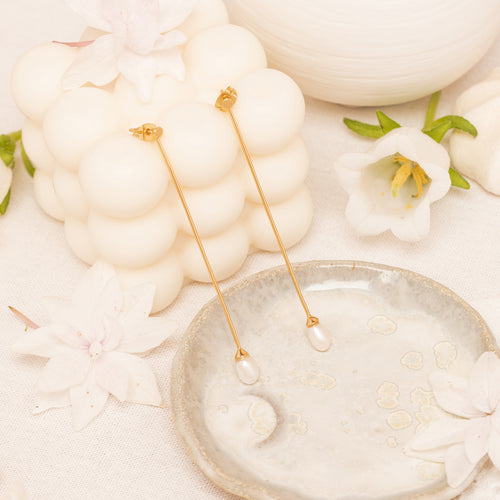 Boucles D'Oreilles Stan Perle Blanche