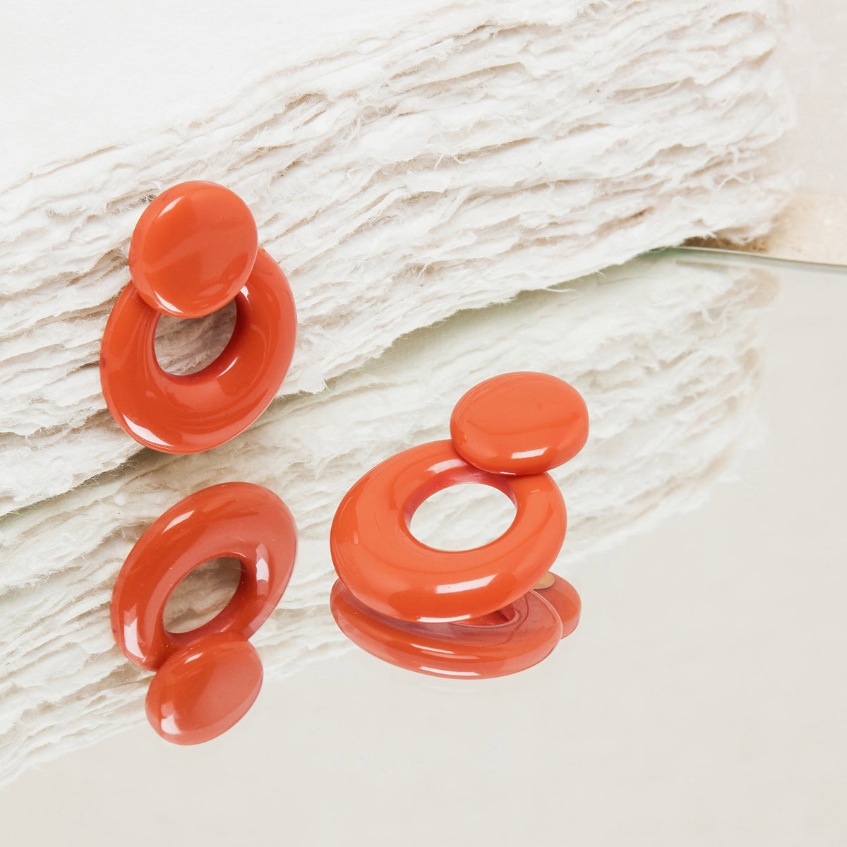 Boucles D'Oreilles Enza Orange Brulee