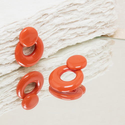 Boucles D'Oreilles Enza Orange Brulee