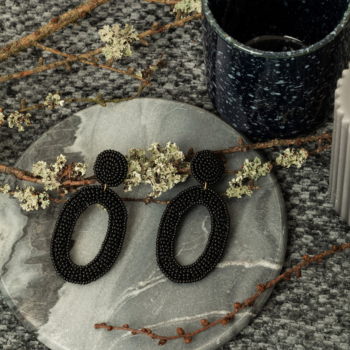 Boucles D'Oreilles Olympe Noir