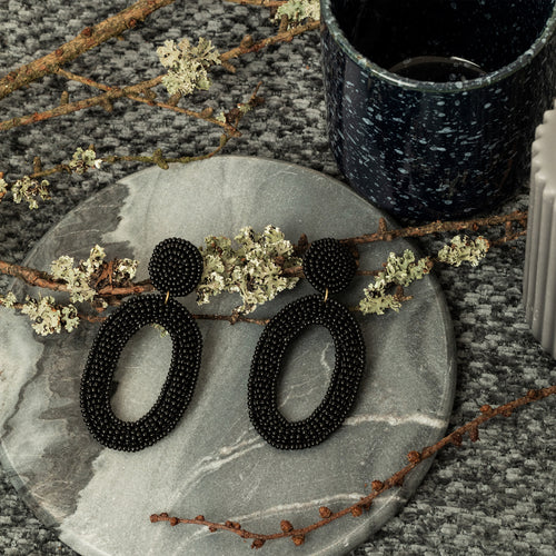 Boucles D'Oreilles Olympe Noir
