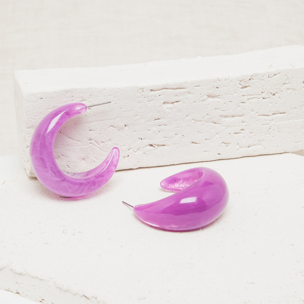 Créoles Irene Purple Cristal