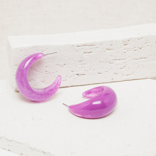 Créoles Irene Purple Cristal