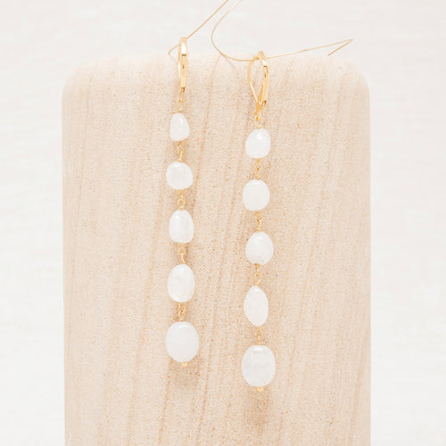 Boucles D'Oreilles Gabbi Pierre De Lune Blanche