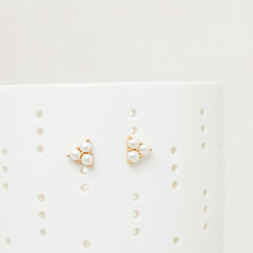 Puces D'Oreilles Graziela Perle Blanche